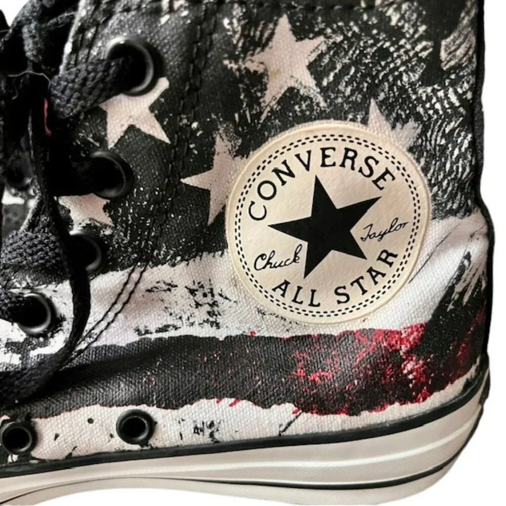 Converse Unisex Chuck Taylor All Star Flag Hi Top - Red/White/Blue/Black - 7 - Picture 6 of 15